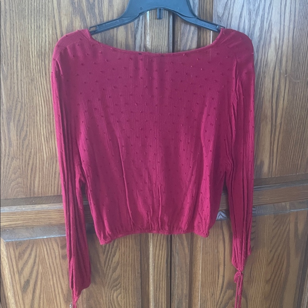 Red Wrap Crop - Picture 3 of 3